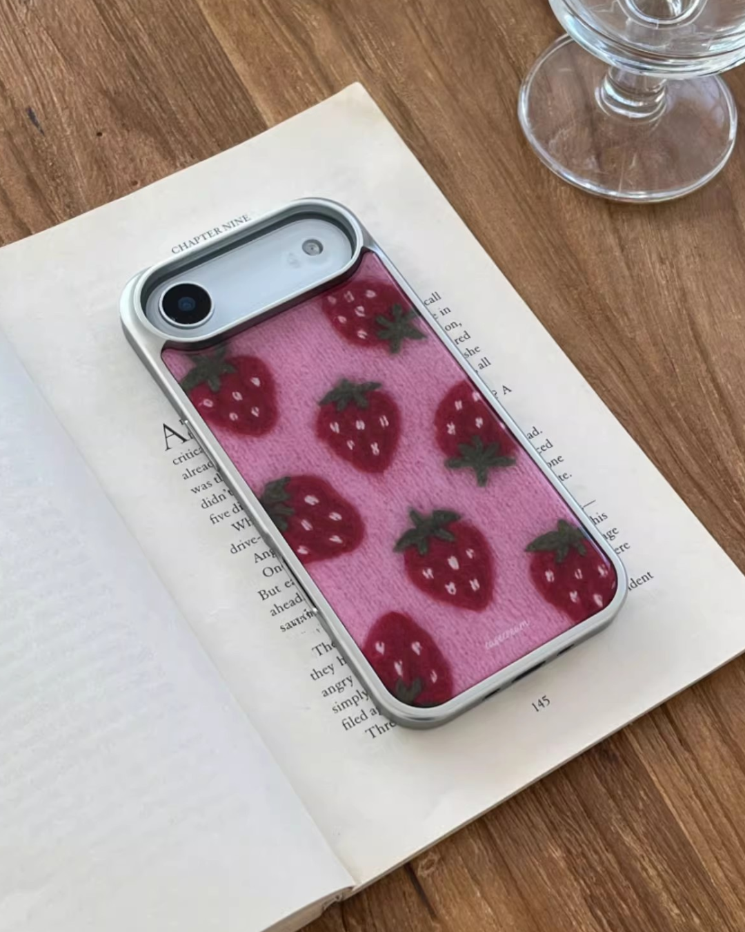 knitted strawberry phone case π
