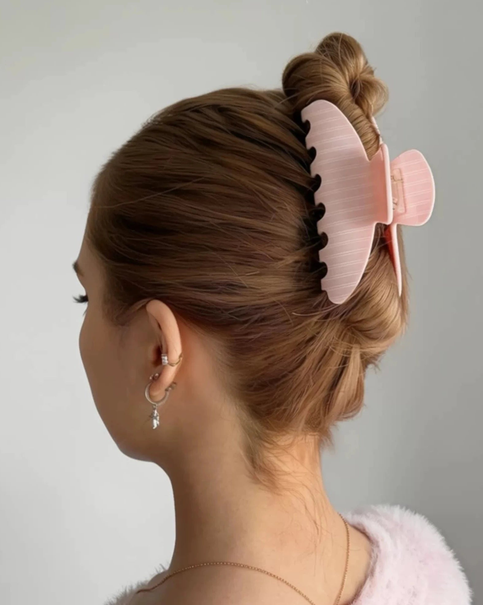 stripped hair claw clip