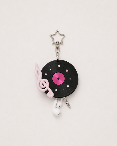 Pink Vinyl Earphone Holder